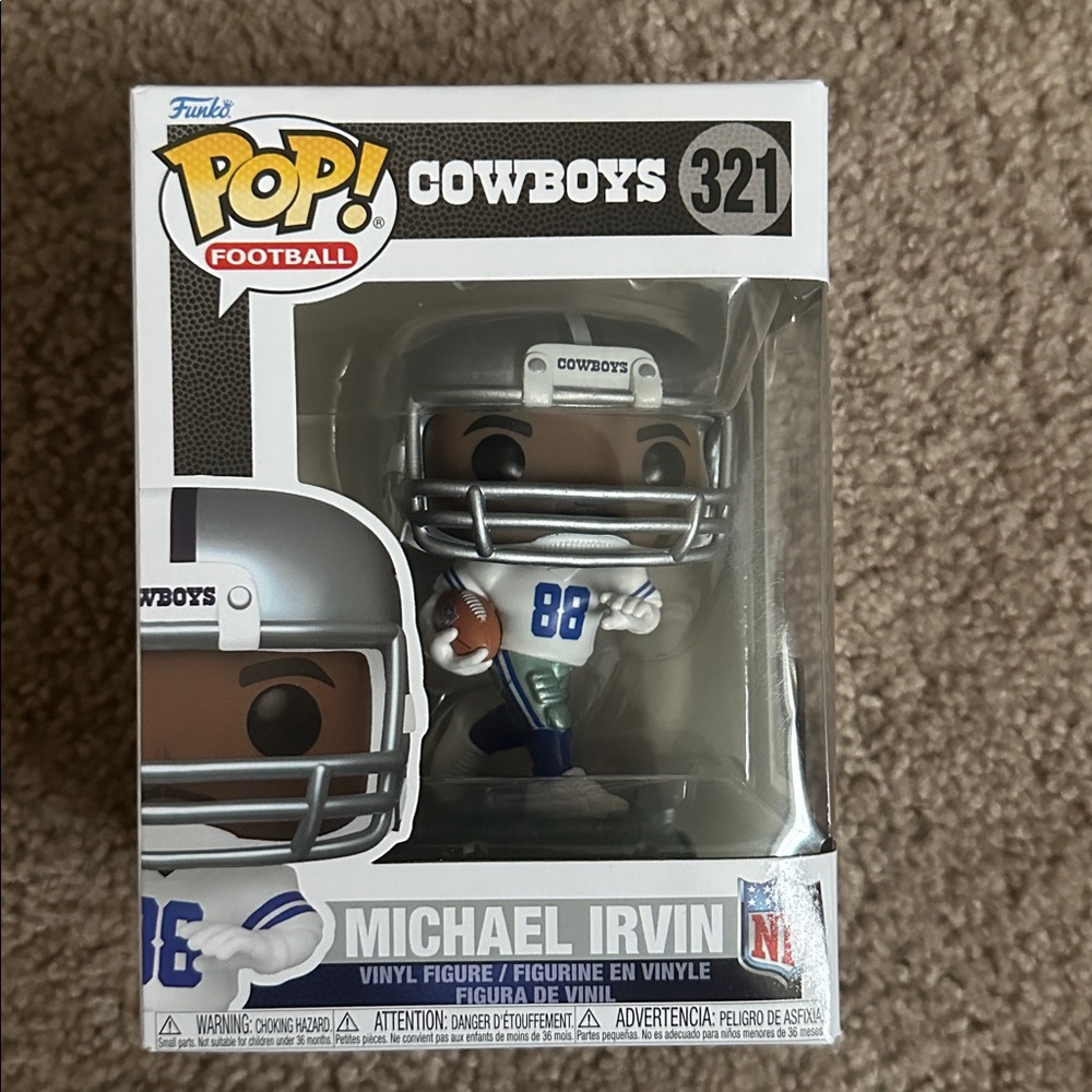 Funko Pop! NFL Cowboys Michael Irvin Figure - Silver, Blue, White